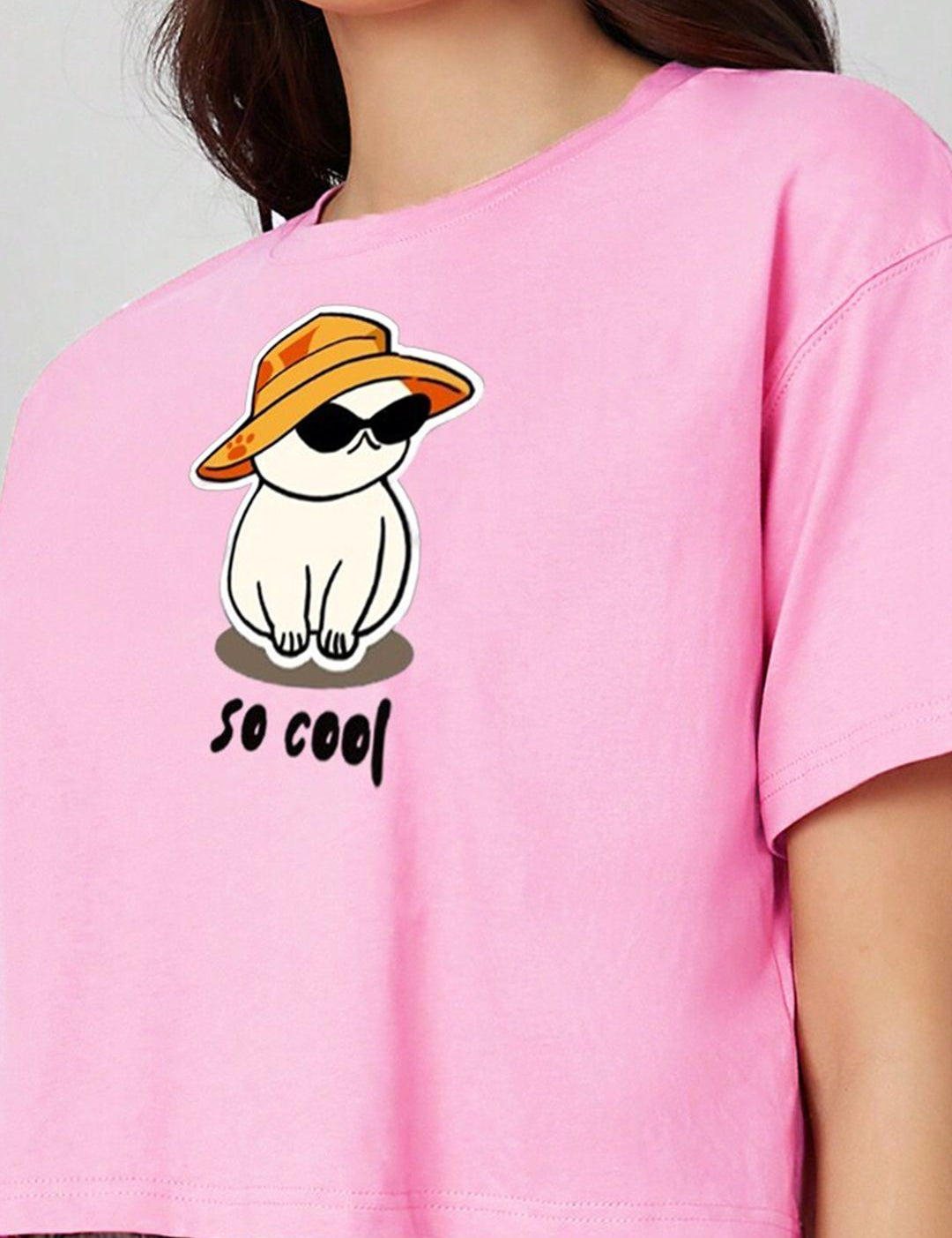 Kotty Graphic Printed Cotton Oversized T-shirt