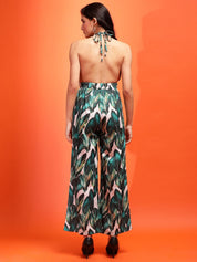 Kotty Women Printed Halter Neck Sleeveless Basic Jumpsuit