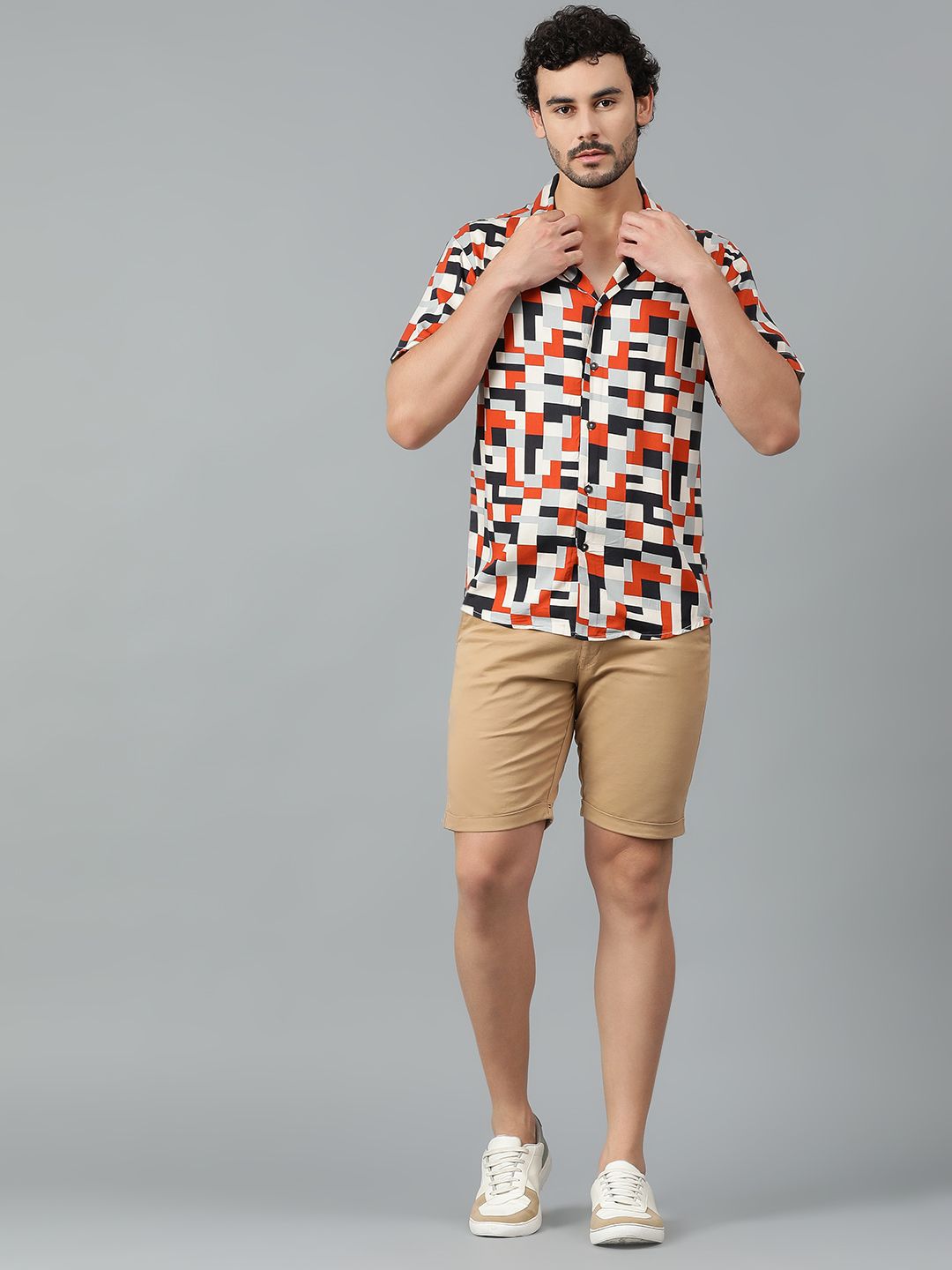 Kotty Men Geometric Printed Casual Shirt