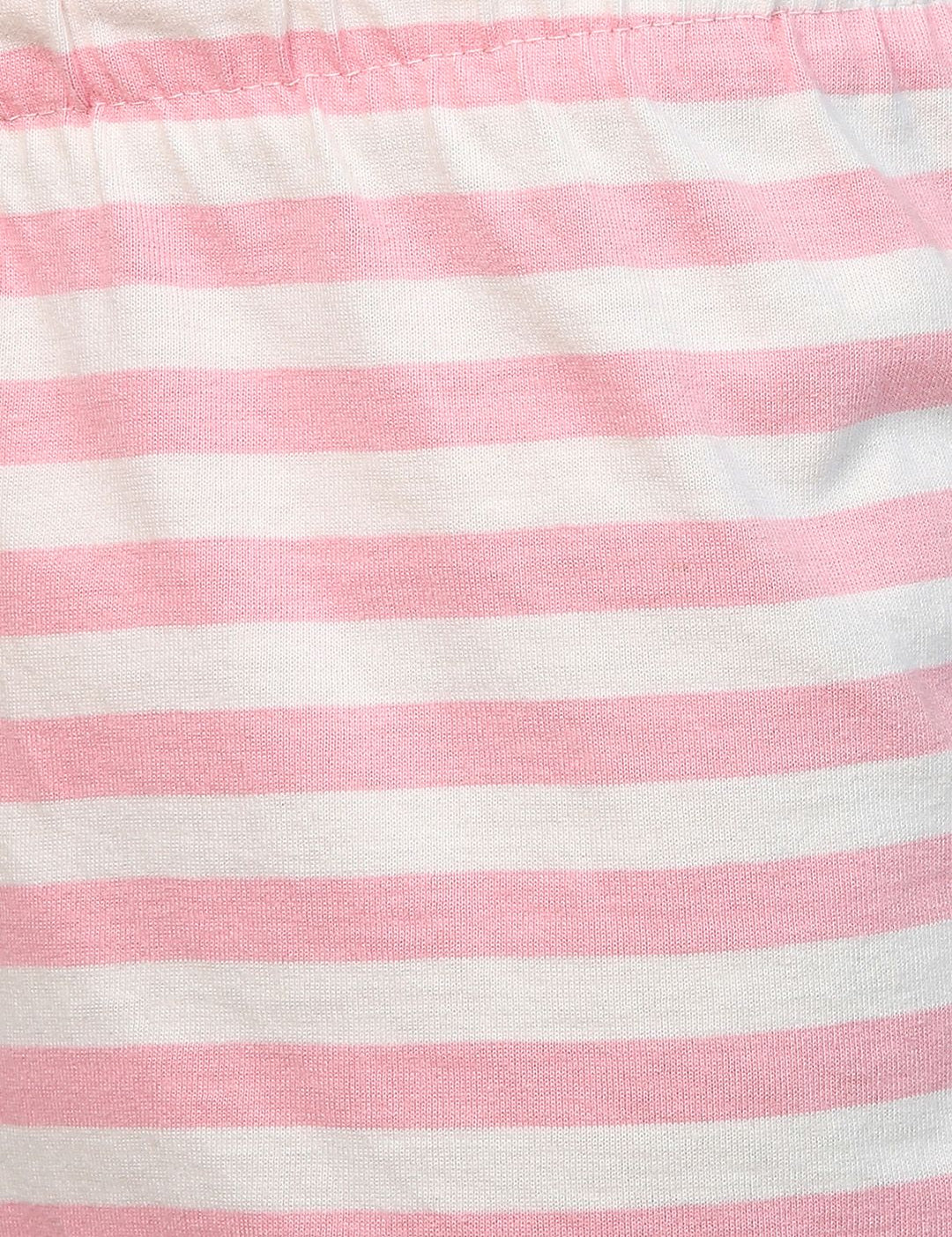 Kotty Women Pink & White Striped Lounge Shorts