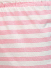 Kotty Women Pink & White Striped Lounge Shorts