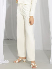 KOTTY Basics Women Relaxed Straight Leg Straight Fit High Rise Easy Wash Trousers