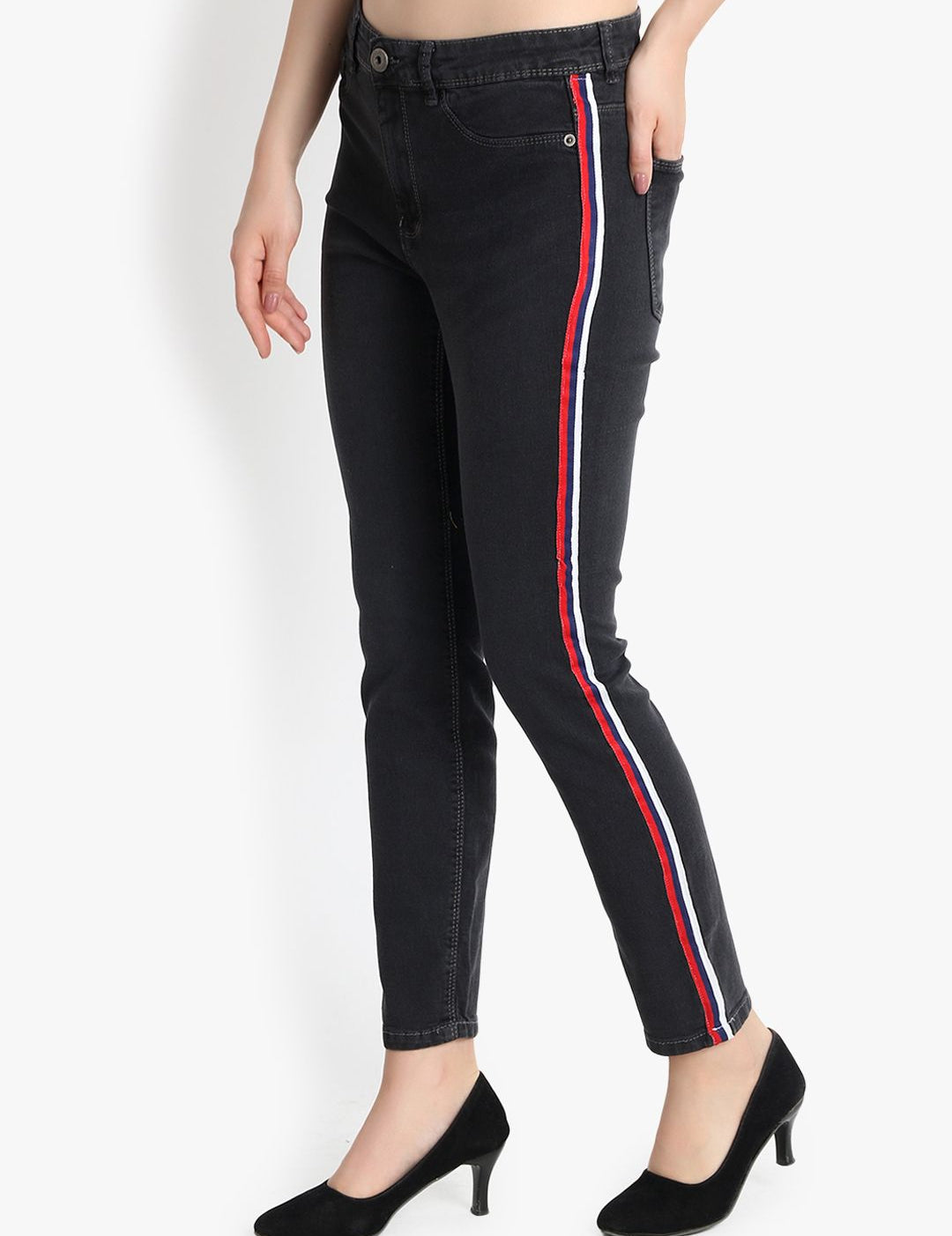 Kotty Women Black Skinny Fit High-Rise Clean Look Jeans