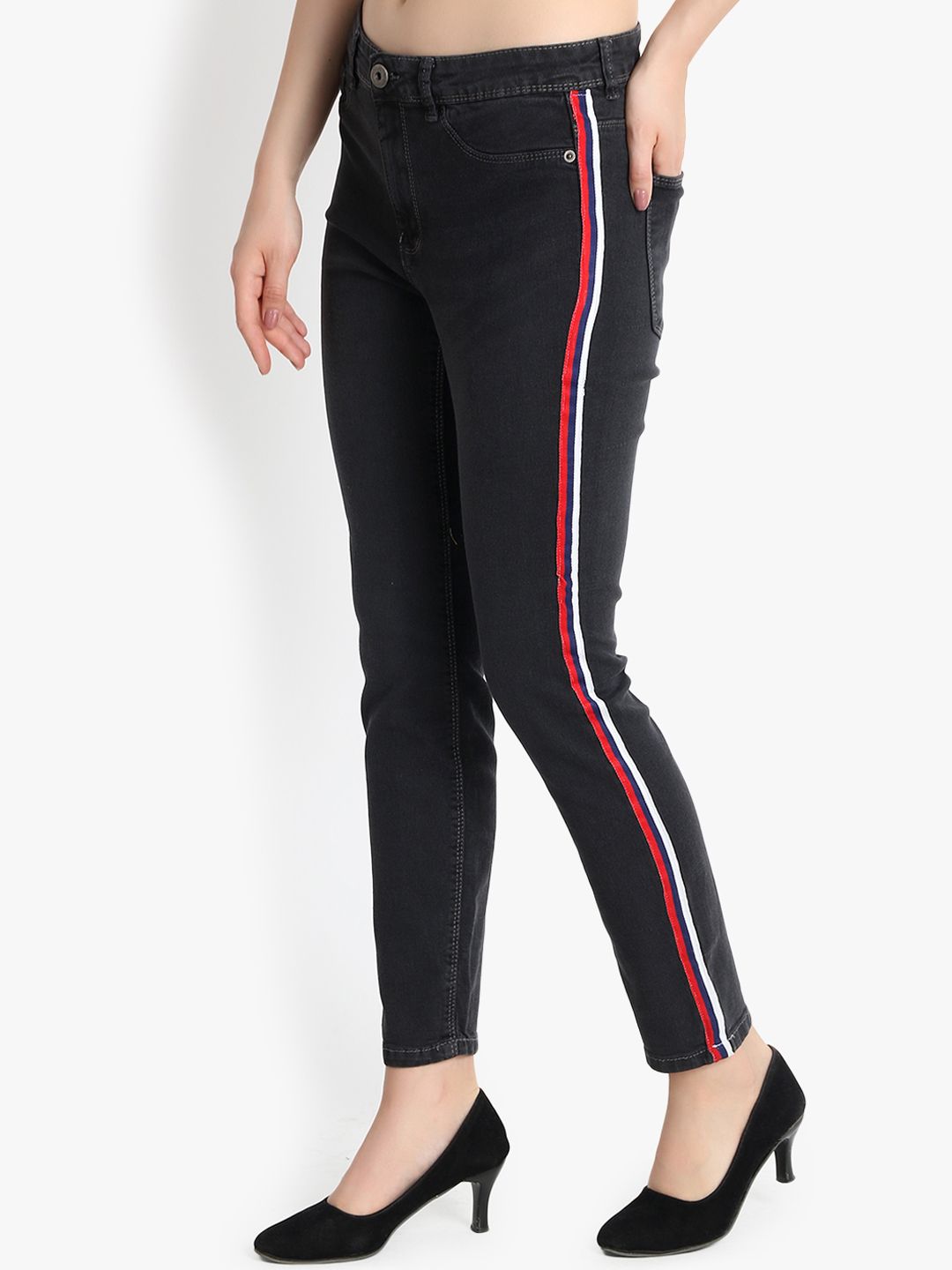 Kotty Women Black Skinny Fit High-Rise Clean Look Jeans