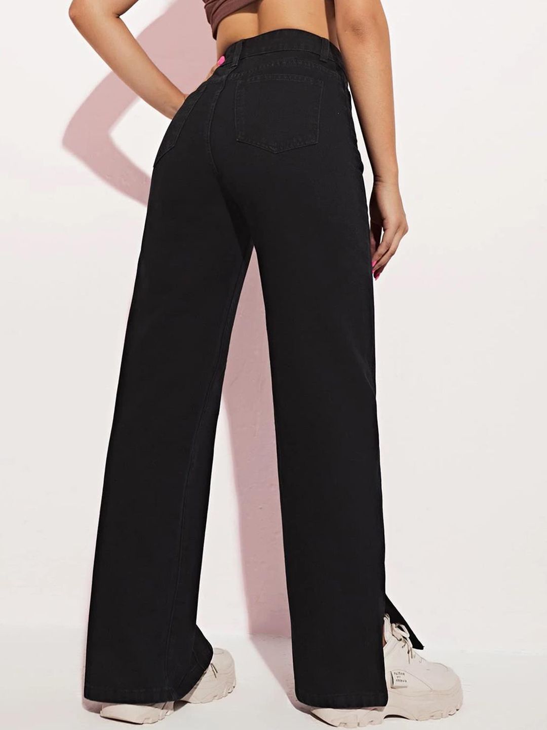 Kotty Women Jean Straight Fit High-Rise Stretchable Slit Jeans