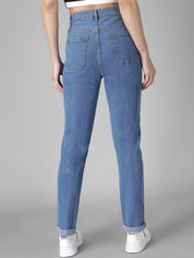 Kotty Women Blue Skinny Fit High-Rise Mildly Distressed Jeans