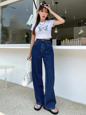 Kotty Women Straight Fit High-Rise Clean Look Stretchable Jeans