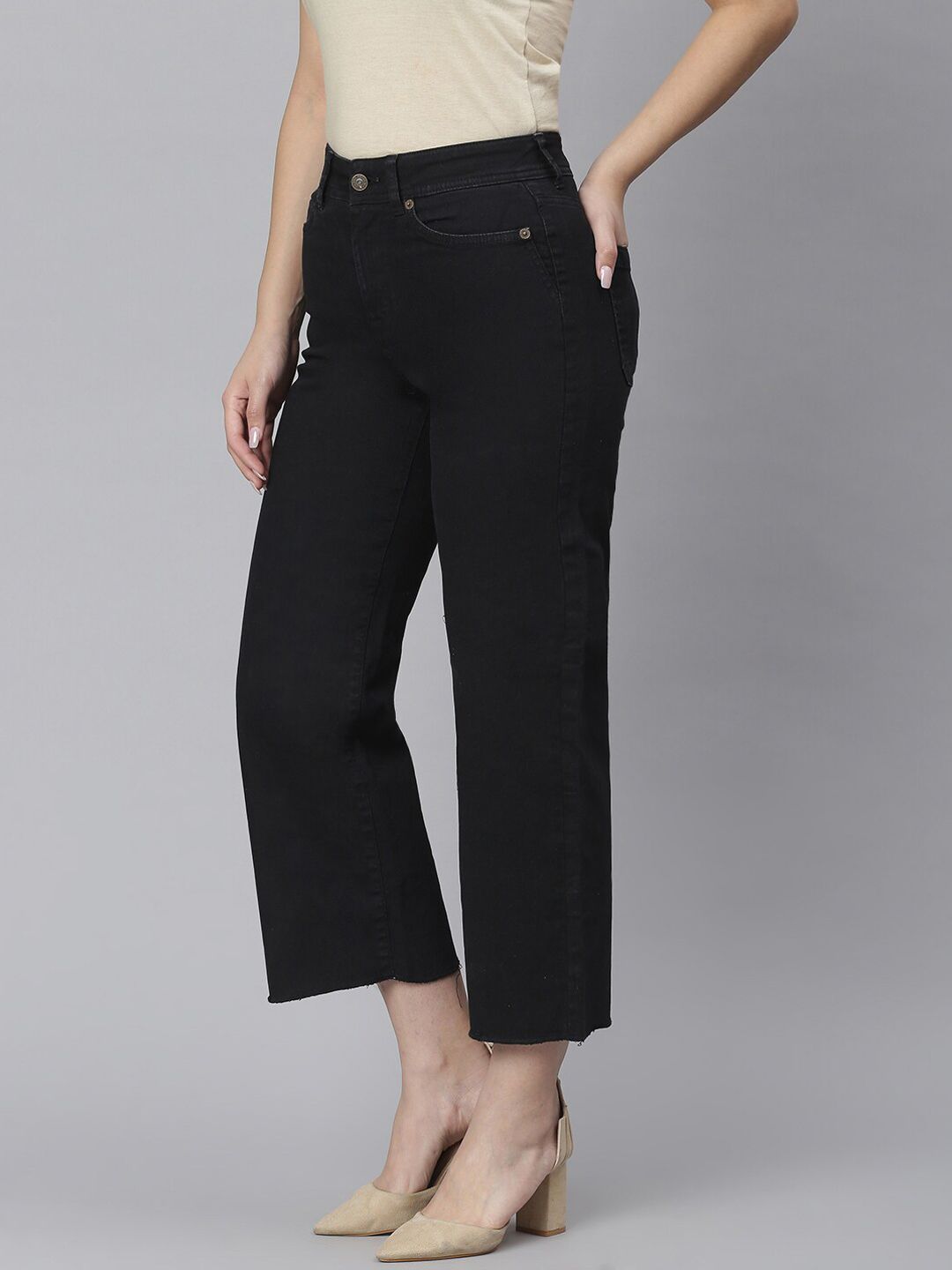 Kotty Women Black Flared Jeans