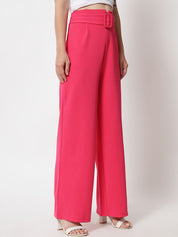 KOTTY BIZwear Womens Pack Of 2 Relaxed Straight Fit High-Rise Easy Wash Pleated Trousers