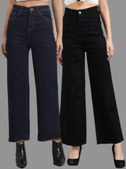 Kotty Women Pack Of 2 Jean Flared High-Rise Stretchable Jeans