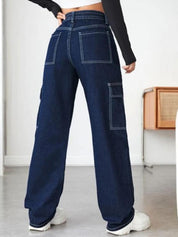 Kotty Women Blue Jean Straight Fit High Rise Clean Look Stretchable Jeans