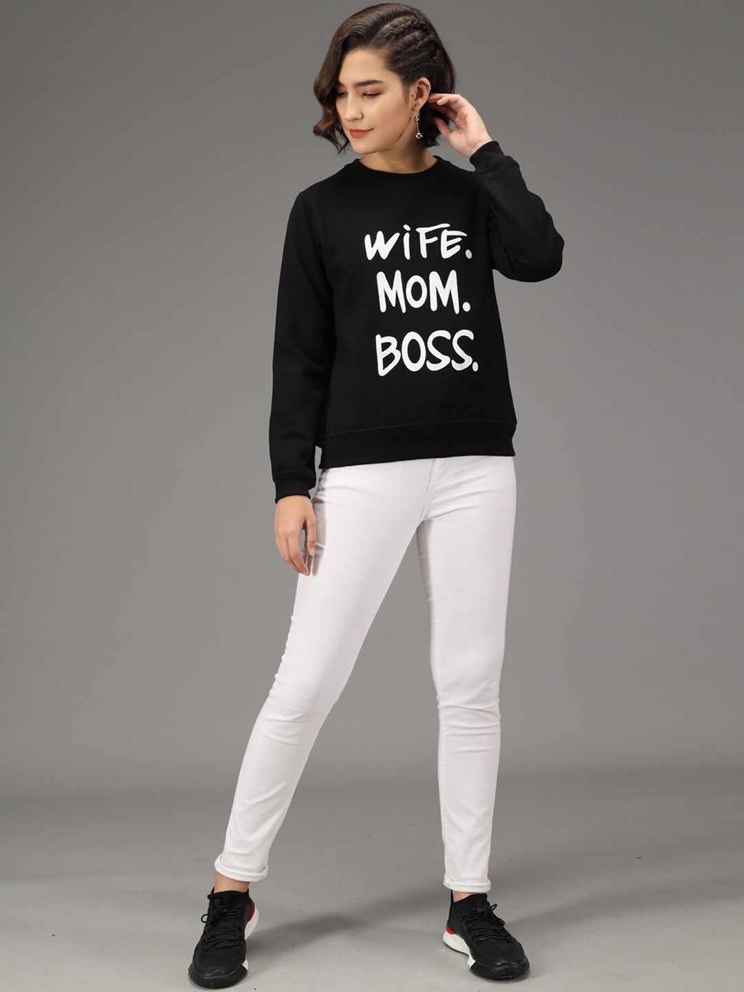 Kotty Women Black Printed Sweatshirt