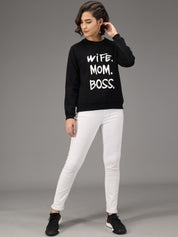 Kotty Women Black Printed Sweatshirt