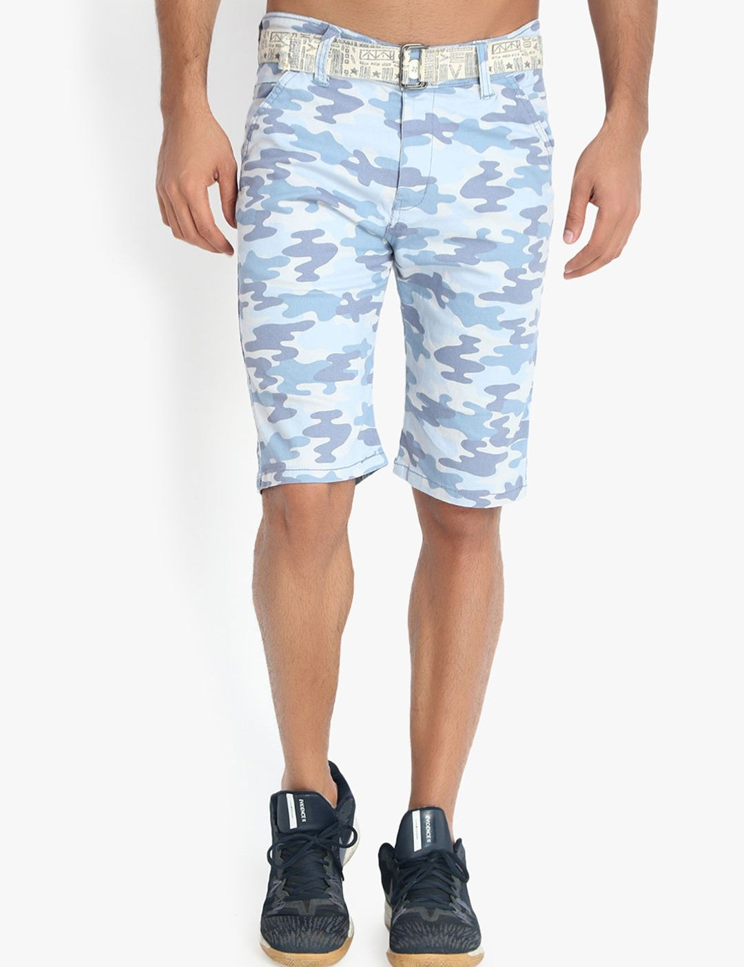 Kotty Men Blue Printed Regular Fit Regular Shorts