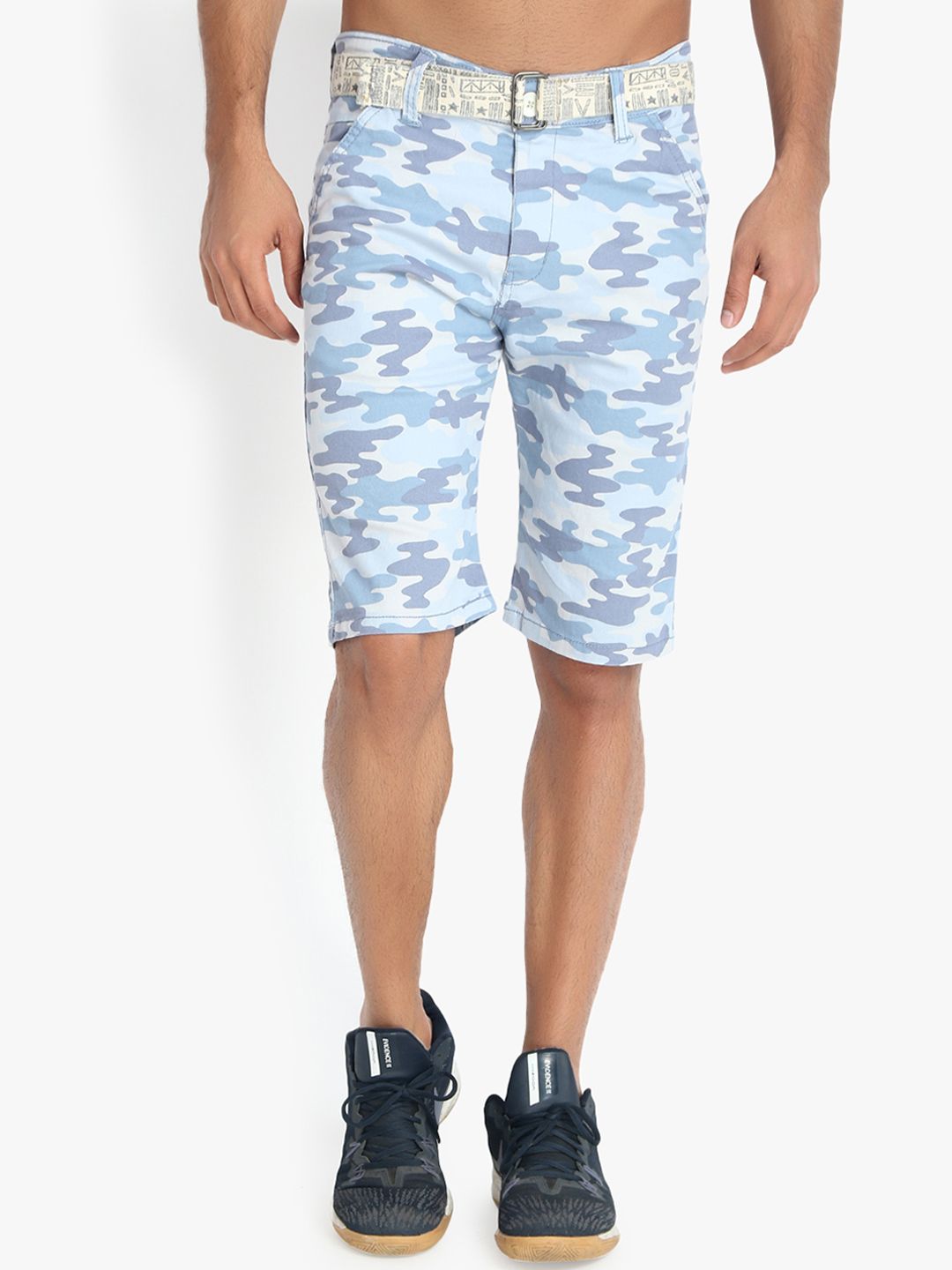 Kotty Men Blue Printed Regular Fit Regular Shorts