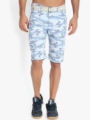 Kotty Men Blue Printed Regular Fit Regular Shorts