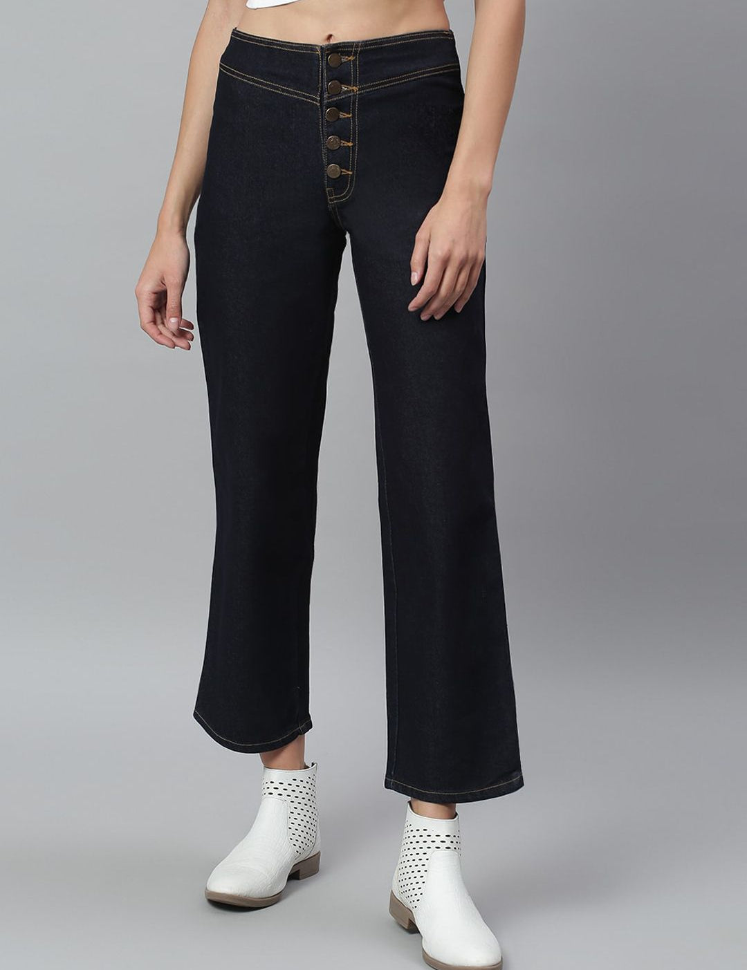 Kotty Women Blue Flared High-Rise Stretchable Jeans