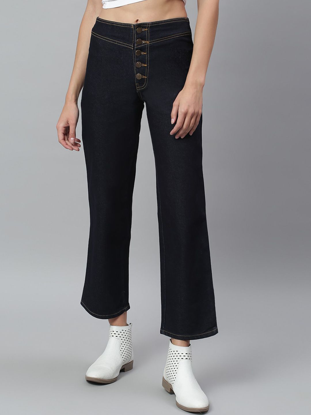 Kotty Women Blue Flared High-Rise Stretchable Jeans