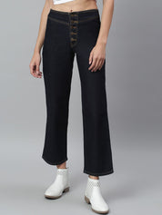 Kotty Women Blue Flared High-Rise Stretchable Jeans