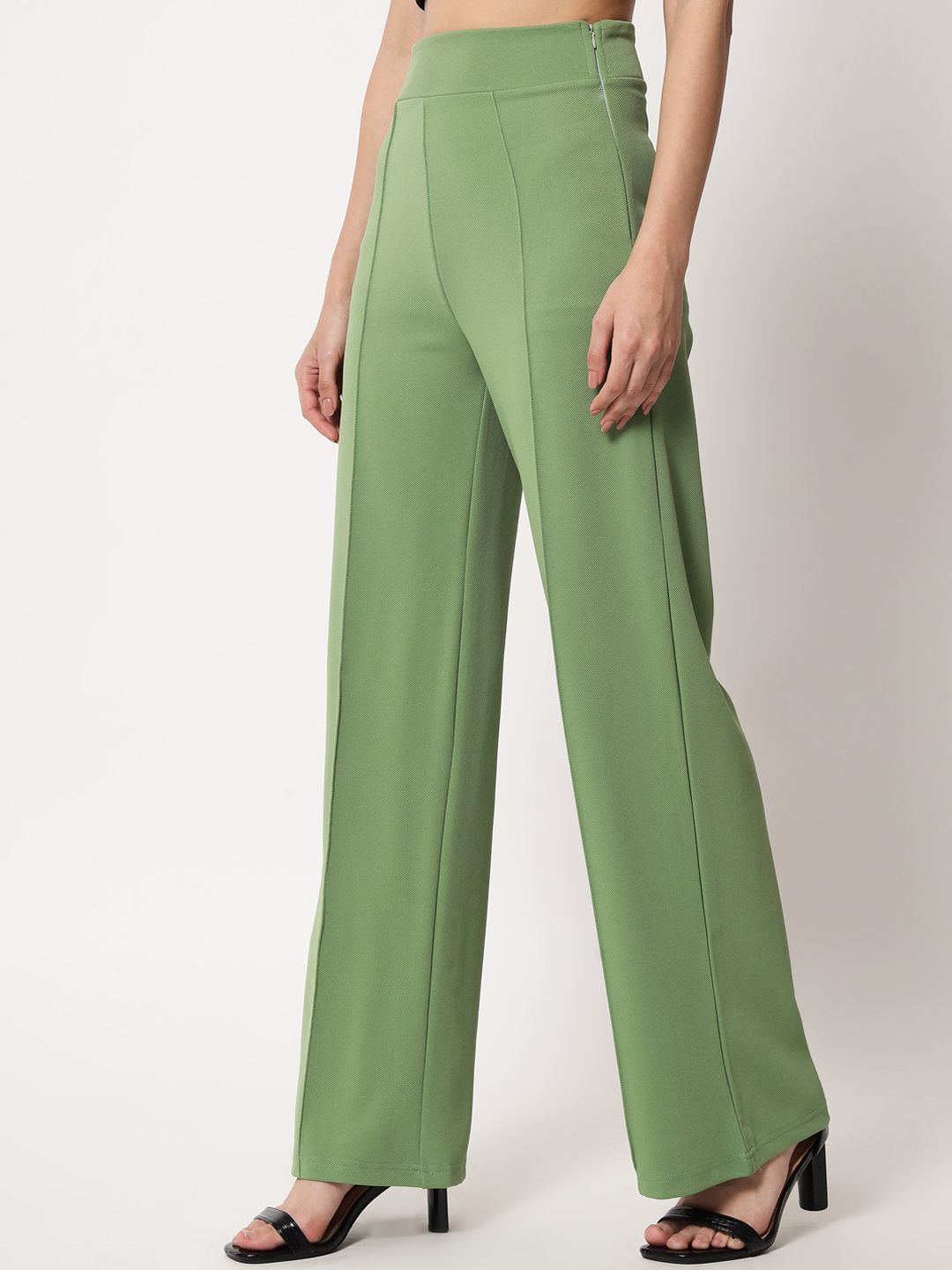 Kotty Women Pack Of 2 Relaxed Straight Leg Fit High-Rise Easy Wash Trousers