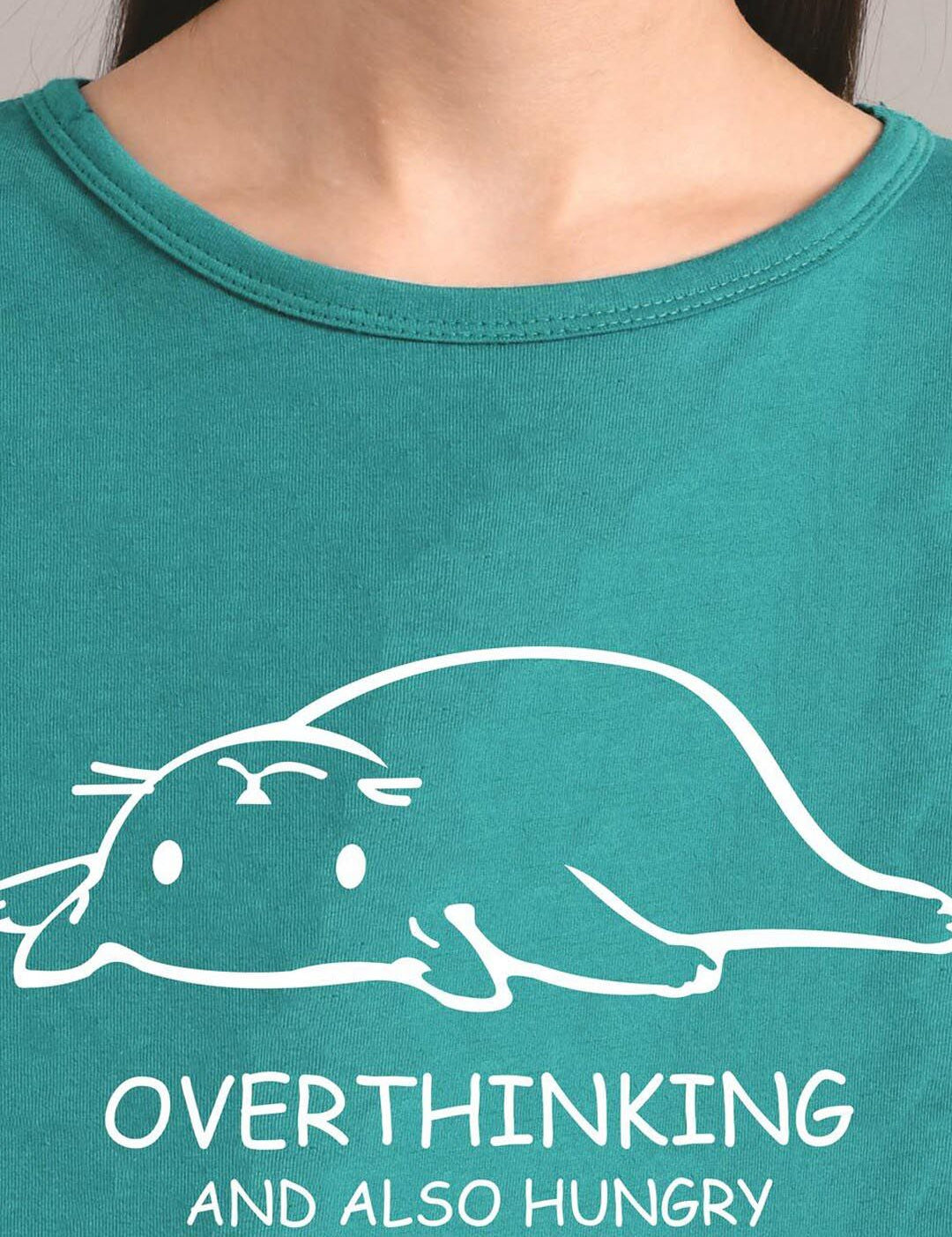 Kotty Women Green Printed Round Neck T-shirt