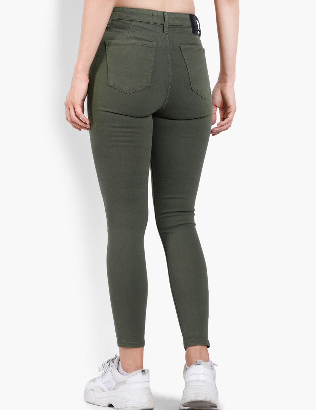 Kotty Women Olive Green Skinny Fit High-Rise Clean Look Stretchable Jeans