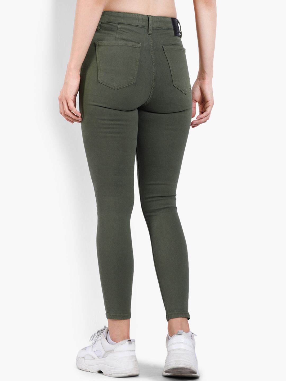 Kotty Women Olive Green Skinny Fit High-Rise Clean Look Stretchable Jeans