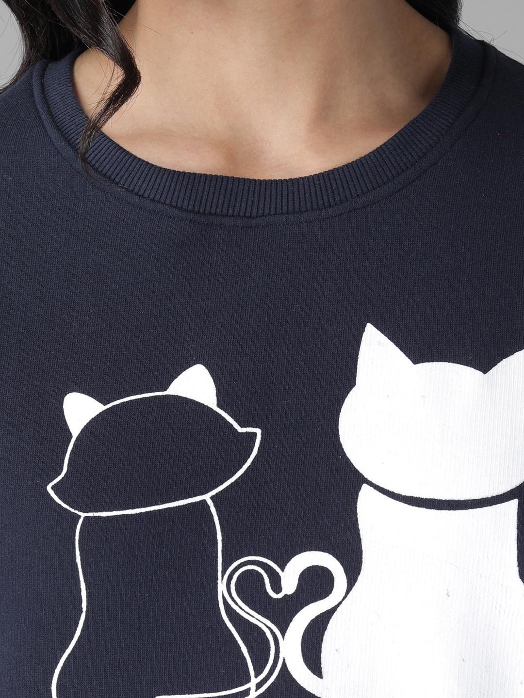 Kotty Women Blue Printed Sweatshirt