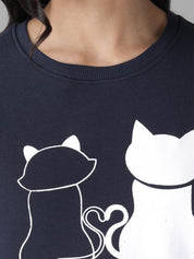 Kotty Women Blue Printed Sweatshirt