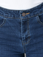 Kotty Women Blue Flared High-Rise Clean Look Jeans