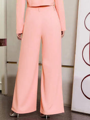 KOTTY BIZwear Basics Women Relaxed Straight Leg Straight Fit High-Rise Easy Wash Trousers