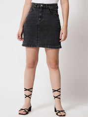 Kotty Cotton Lycra Denim A-Line Skirt