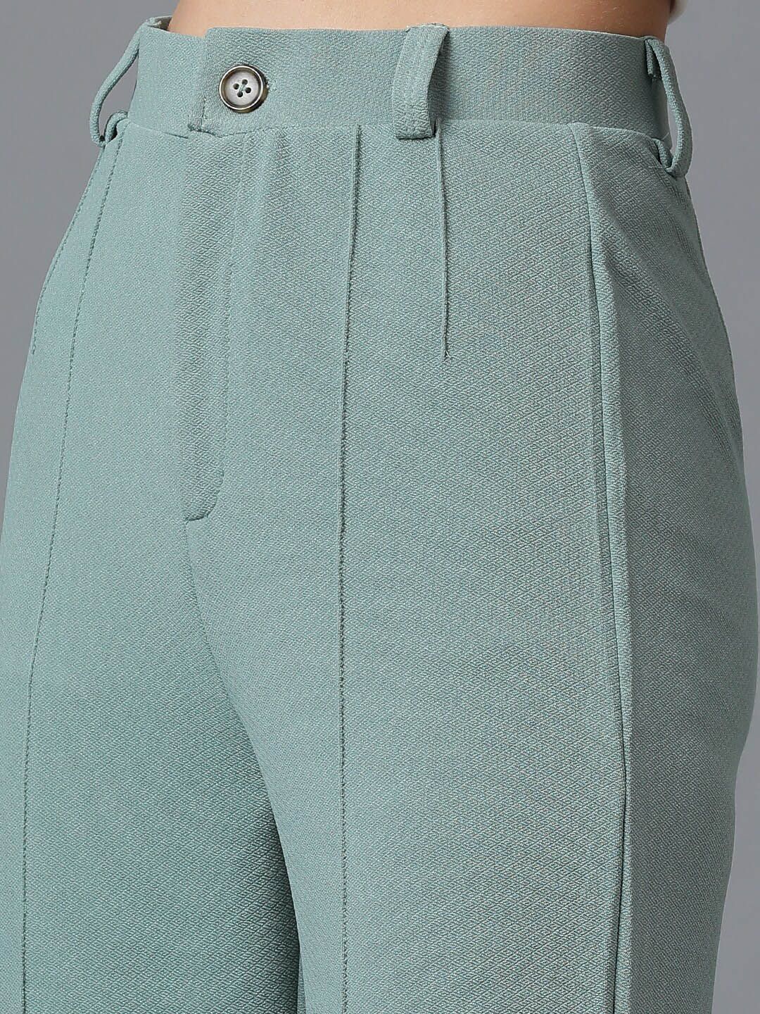 KOTTY BIZwear Sea Green Shawl Neck Coat With Trousers