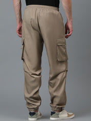 Kotty Men Relaxed Low-Rise Easy Wash Cargos Trousers