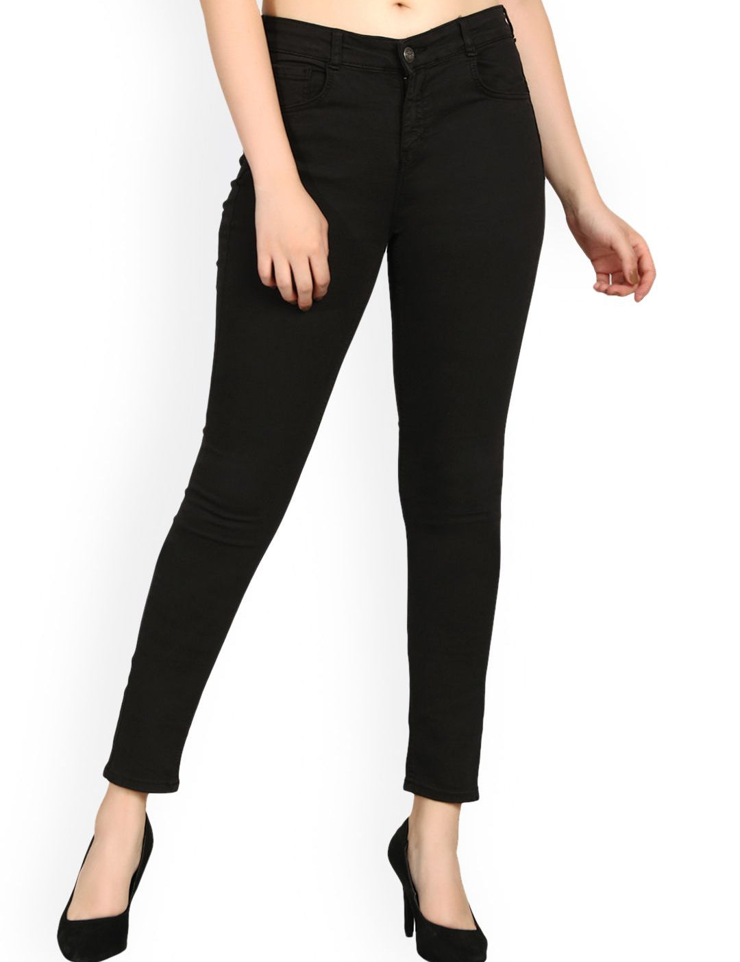 Kotty Women Black Skinny Fit High-Rise Clean Look Jeans