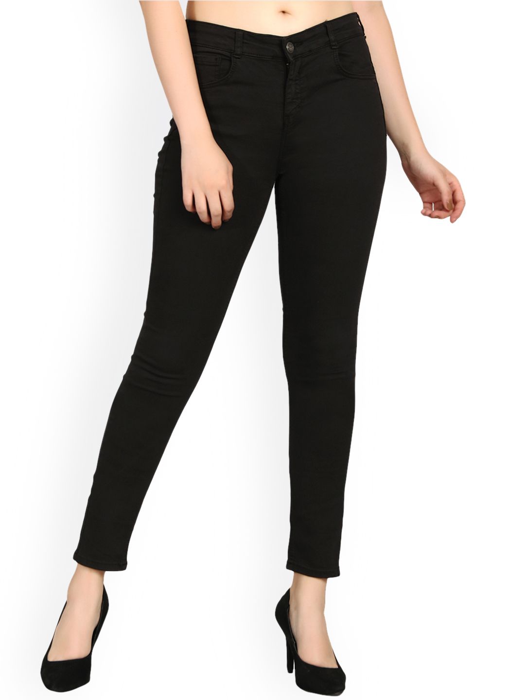 Kotty Women Black Skinny Fit High-Rise Clean Look Jeans