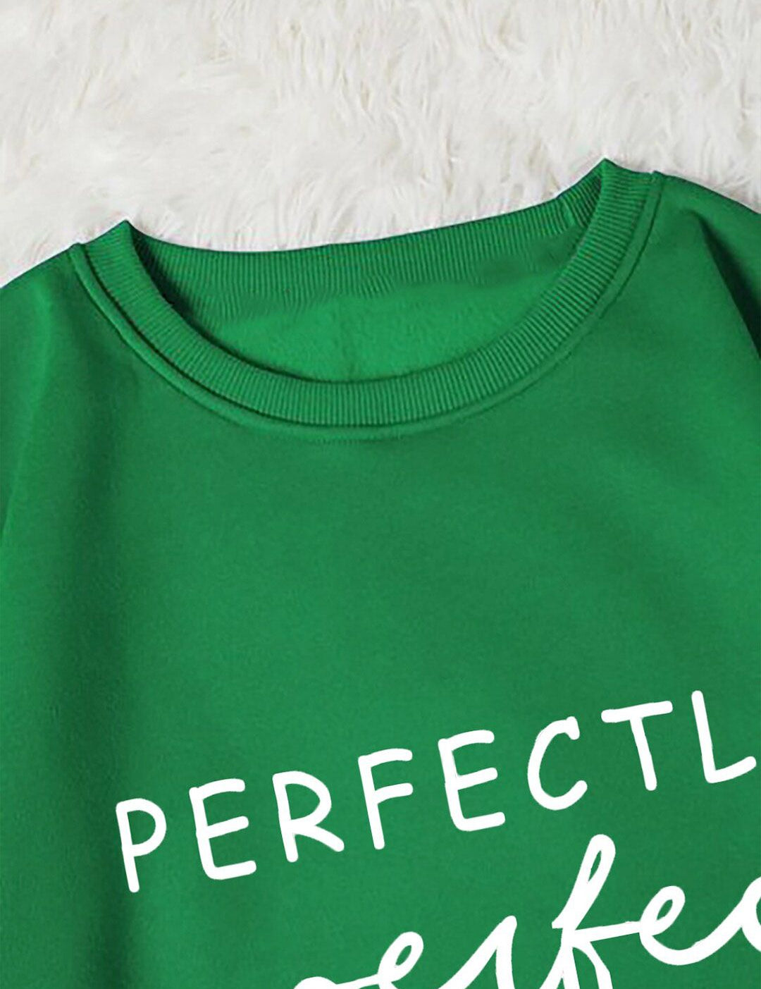 Kotty Green Typographic Printed Fleece Sweatshirt