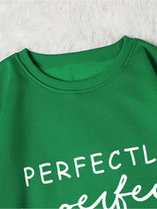 Kotty Green Typographic Printed Fleece Sweatshirt