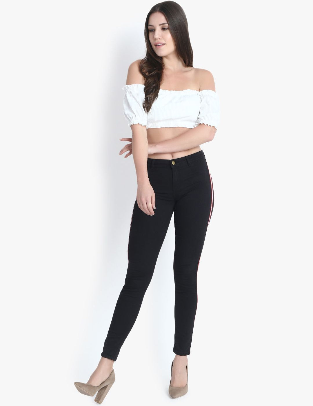 Kotty Women Black Skinny Fit High-Rise Clean Look Jeans