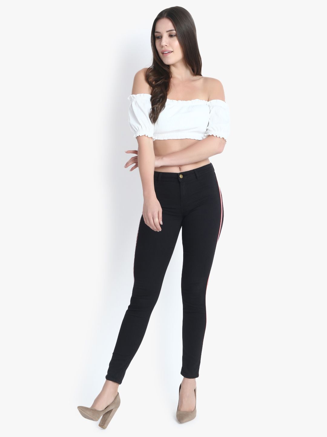 Kotty Women Black Skinny Fit High-Rise Clean Look Jeans