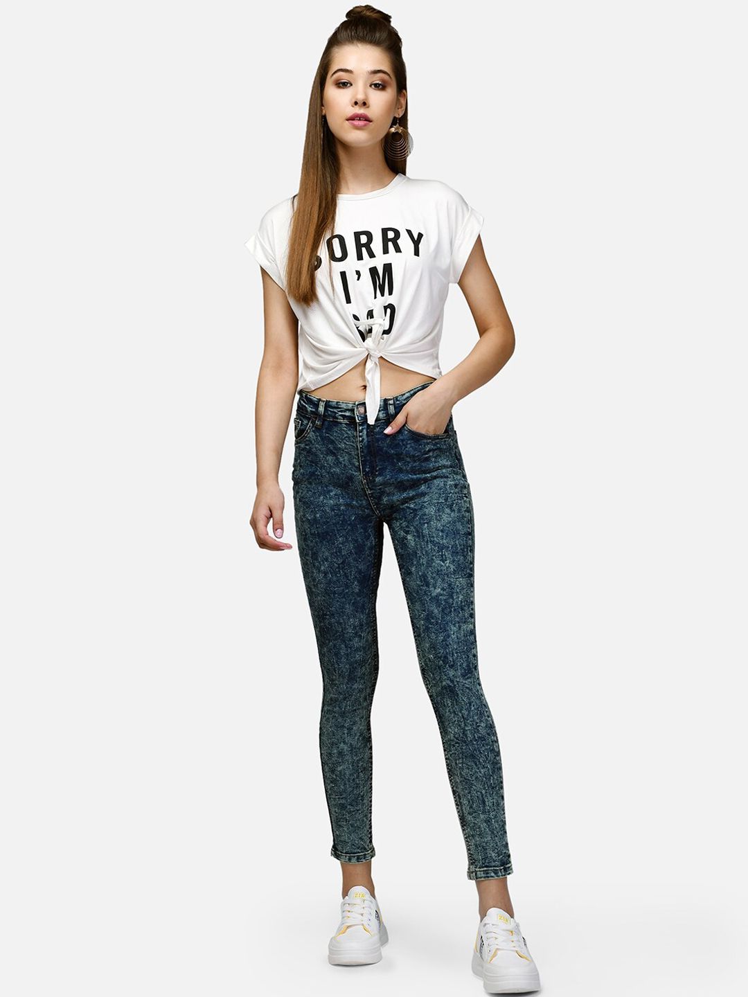 Kotty Women Blue Skinny Fit High-Rise Clean Look Jeans