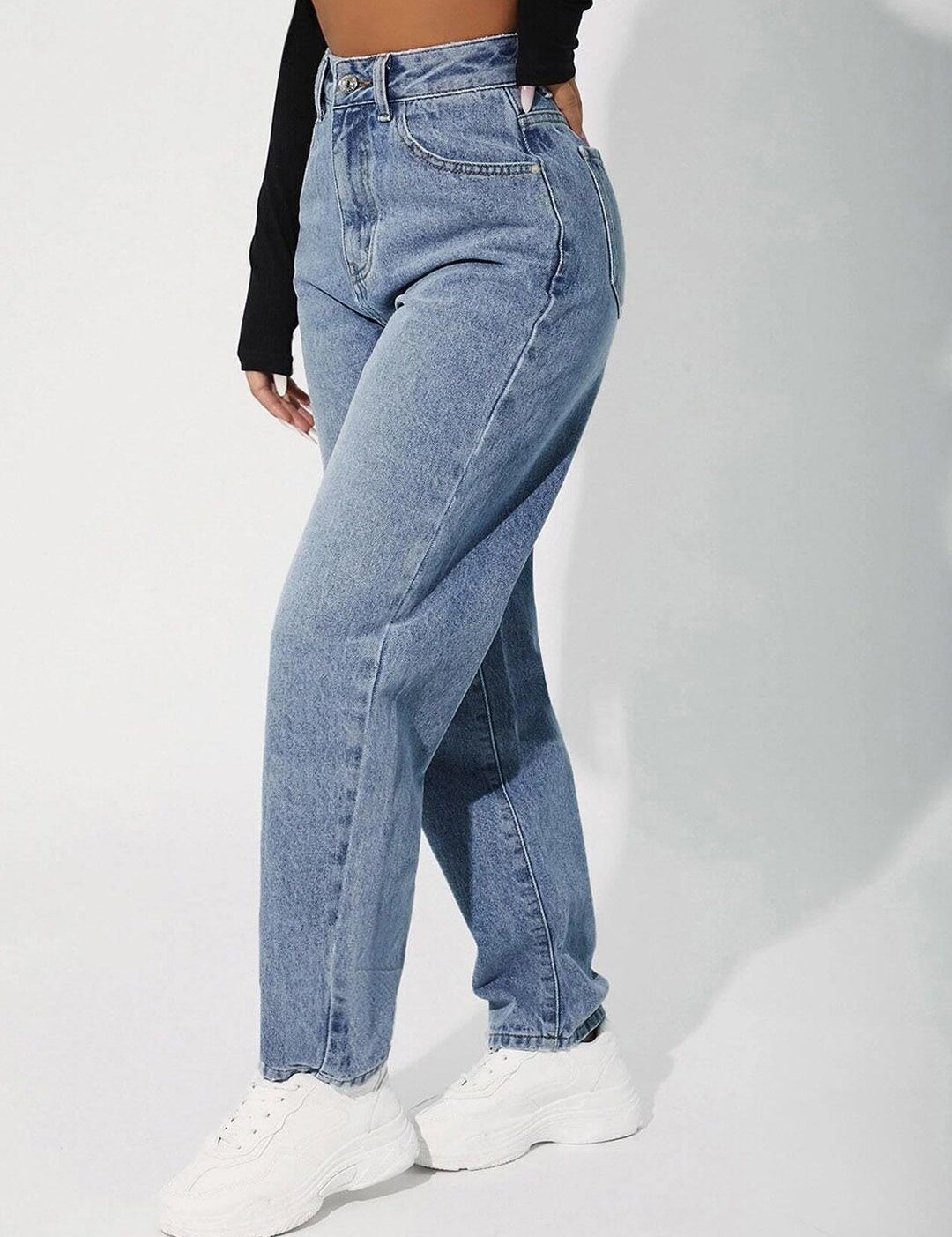 Kotty Women Jean Straight Fit Light Fade High-Rise Stretchable Jeans