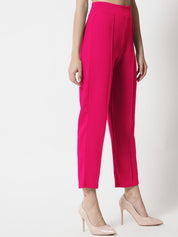 Kotty Women Relaxed Straight Fit High-Rise Easy Wash Trousers