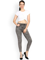 Kotty Women Charcoal Skinny Fit High-Rise Clean Look Jeans