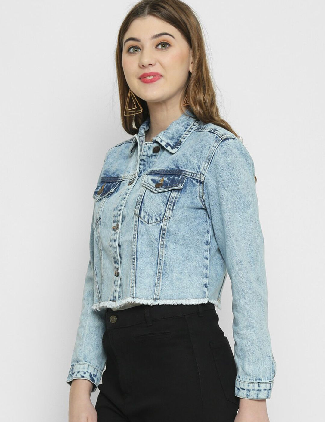 Kotty Washed Crop Denim Jacket