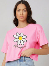 Kotty Women Graphic Printed Round Neck T-shirt
