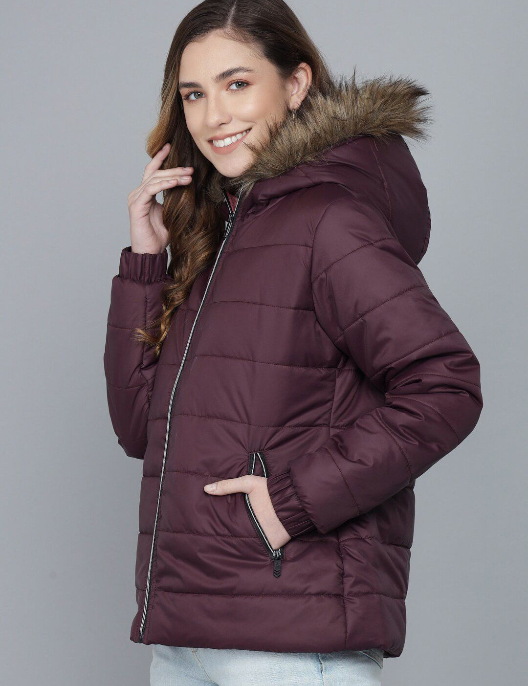 Kotty Women Purple Lightweight Padded Jacket