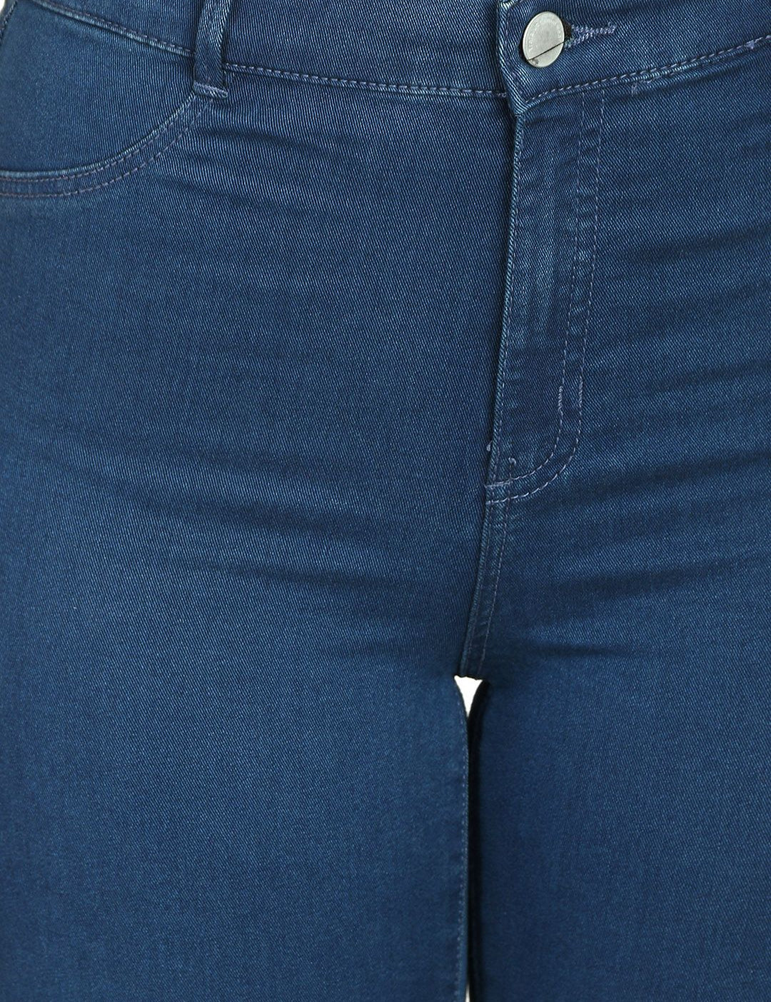 Kotty Women Blue Skinny Fit High-Rise Slash Knee Jeans