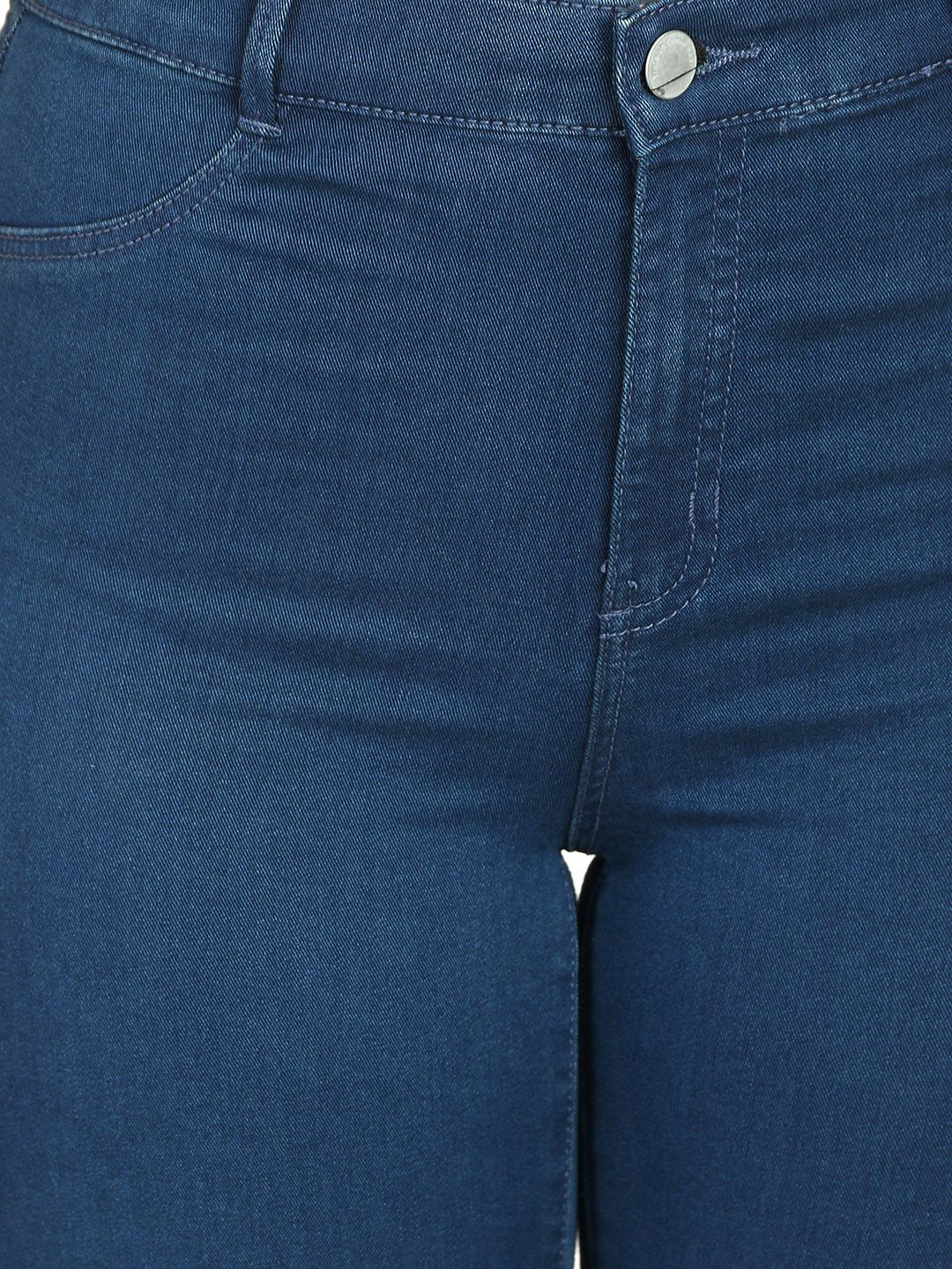 Kotty Women Blue Skinny Fit High-Rise Slash Knee Jeans