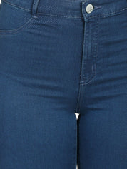 Kotty Women Blue Skinny Fit High-Rise Slash Knee Jeans
